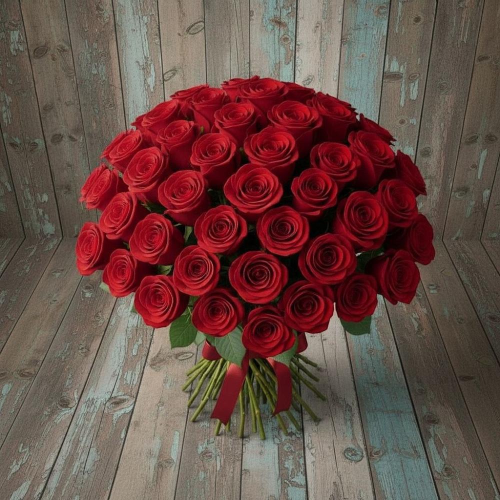 Букет 55 Красных роз Фридом в Плавске