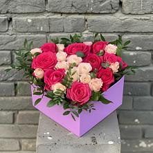 Цветочная композиция из Розы в коробке в Плавске