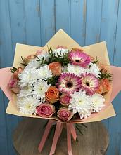 Букет цветов из:  Розы, Герберы и Хризантемы в Плавске