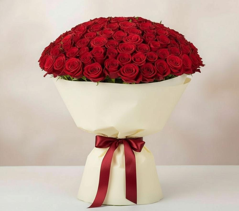 Букет 101 Красная роза Милано в Плавске