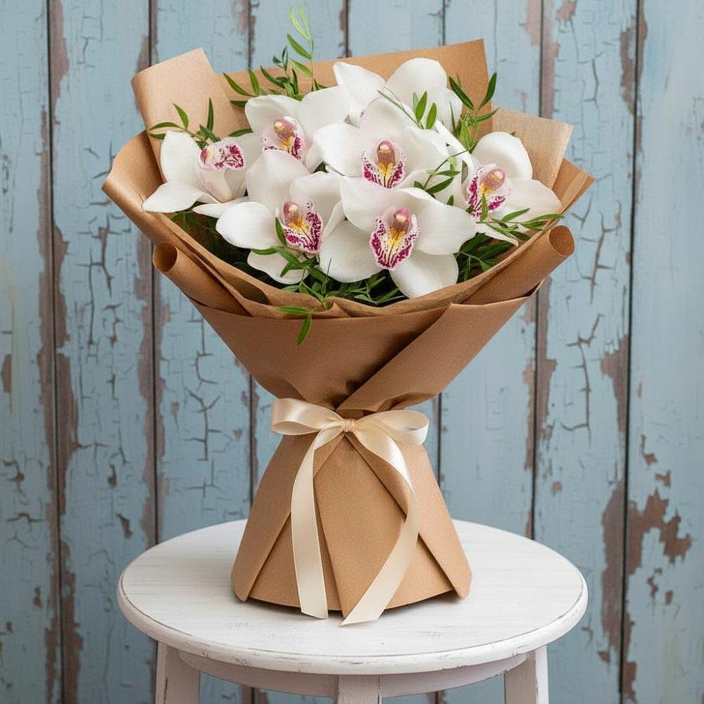 Букет цветов из: Орхидеи и Розы в Плавске