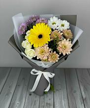 Букет цветов из:  Розы, Герберы и Хризантемы #REPLACE_PRED# Плавске