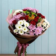 Букет цветов из:  Розы, Хризантемы и Альстромерии в Плавске